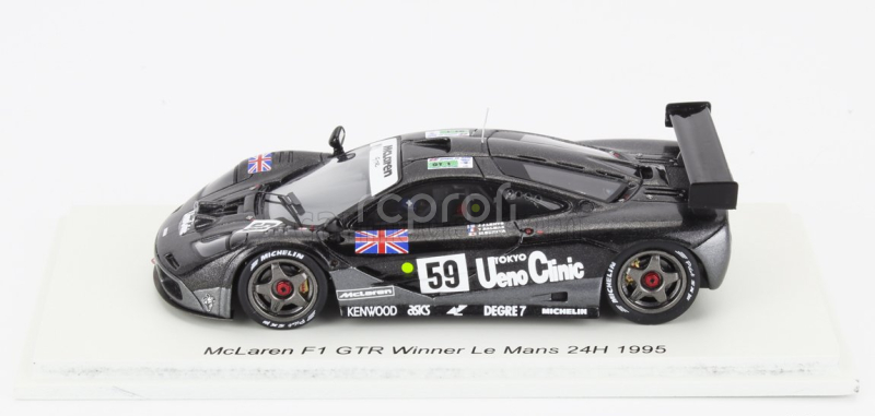 Spark-model Mclaren F-1 Gtr Bmw S70/2 6.1l V12 Team Kokusai Kaihatsu Racing N 59 Winner 24h Le Mans 1995 Yannick Dalmas - Masanori Sekiya - Jj Lehto 1:43 Black