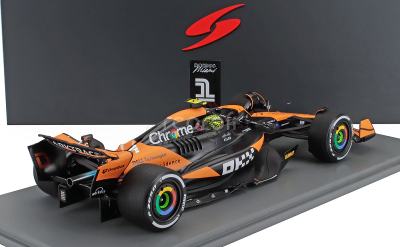 Spark-model Mclaren F1  Mcl38 Team Mclaren N 4 Winner Miami Gp 2024 First F1 Victory Lando Norris 1:18 Oranžová Černá