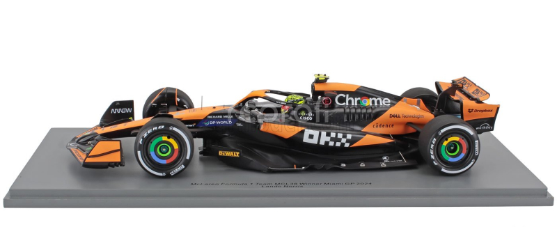 Spark-model Mclaren F1  Mcl38 Team Mclaren N 4 Winner Miami Gp 2024 First F1 Victory Lando Norris 1:18 Oranžová Černá