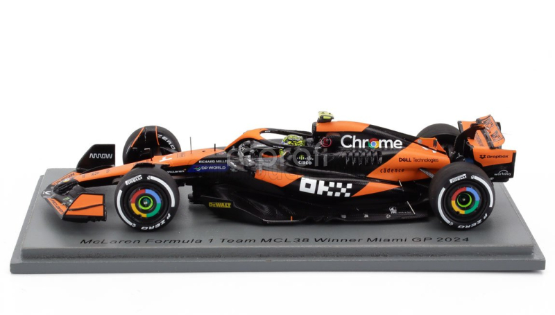 Spark-model Mclaren F1  Mcl38 Team Mclaren N 4 Winner Miami Gp 2024 First F1 Victory Lando Norris 1:43 Oranžová Černá