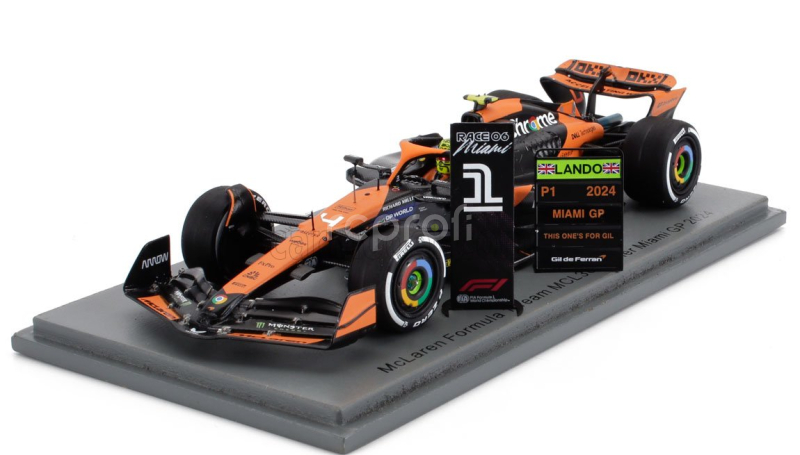 Spark-model Mclaren F1  Mcl38 Team Mclaren N 4 Winner Miami Gp 2024 First F1 Victory Lando Norris 1:43 Oranžová Černá