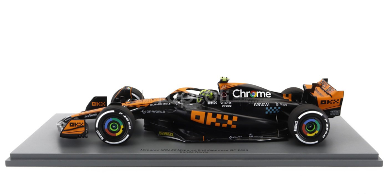 Spark-model Mclaren F1  Mcl60 Team Mclaren N 4 2nd Japan Gp 2023 Lando Norris 1:18 Oranžová Modrá Černá