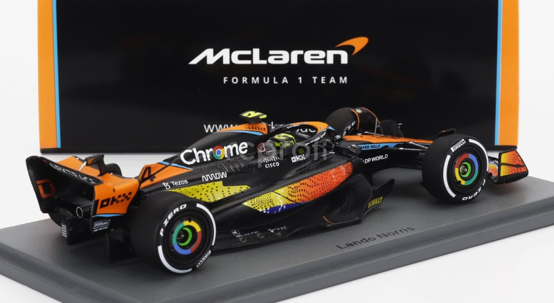 Spark-model Mclaren F1  Mcl60 Team Mclaren N 4 5th Abu Dhabi Gp 2023 Lando Norris 1:43 Oranžová Modrá Černá