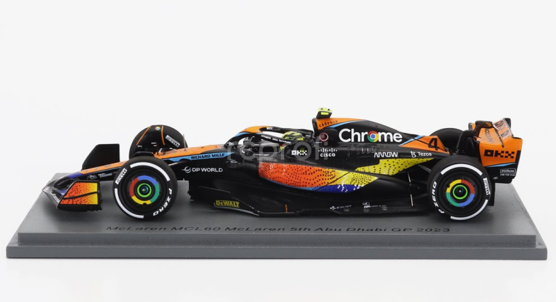 Spark-model Mclaren F1  Mcl60 Team Mclaren N 4 5th Abu Dhabi Gp 2023 Lando Norris 1:43 Oranžová Modrá Černá