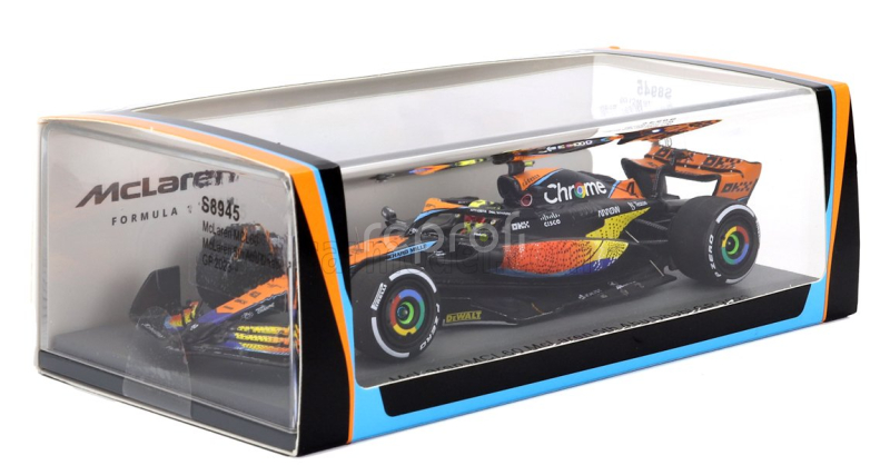 Spark-model Mclaren F1  Mcl60 Team Mclaren N 4 5th Abu Dhabi Gp 2023 Lando Norris 1:43 Oranžová Modrá Černá