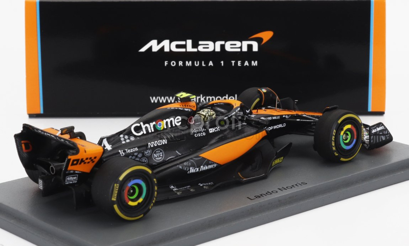 Spark-model Mclaren F1  Mcl60 Team Mclaren N 4 Las Vegas Gp 2023 Lando Norris 1:43 Oranžová Modrá Černá