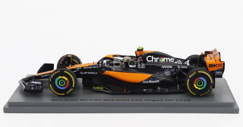 Spark-model Mclaren F1  Mcl60 Team Mclaren N 4 Las Vegas Gp 2023 Lando Norris 1:43 Oranžová Modrá Černá