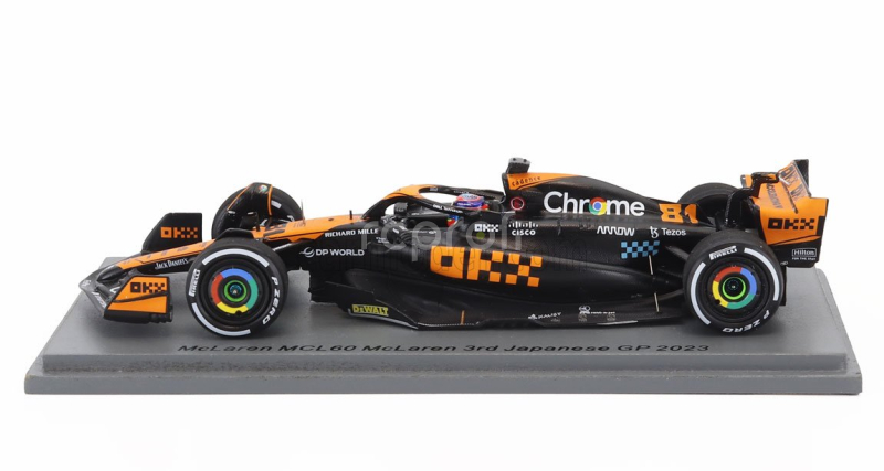 Spark-model Mclaren F1  Mcl60 Team Mclaren N 81 3rd Japan Gp 2023 Oscar Piastri 1:43 Oranžová Modrá Černá