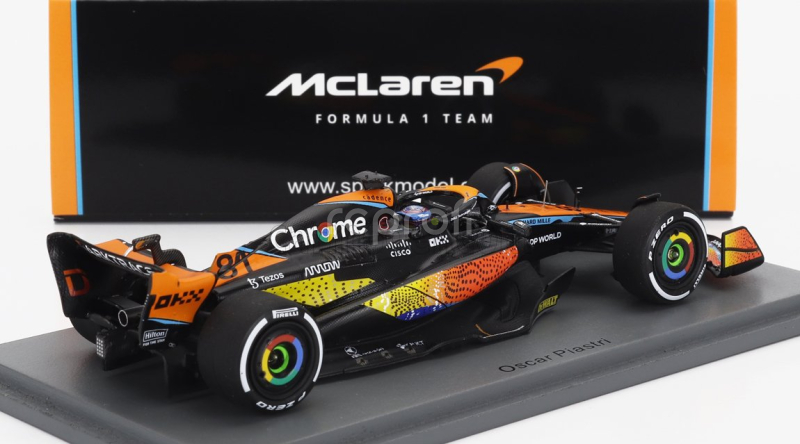 Spark-model Mclaren F1  Mcl60 Team Mclaren N 81 6th Abu Dhabi Gp 2023 Oscar Piastri 1:43 Oranžová Modrá Černá