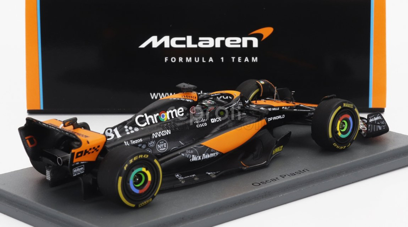 Spark-model Mclaren F1  Mcl60 Team Mclaren N 81 Las Vegas Gp 2023 Oscar Piastri 1:43 Oranžová Modrá Černá