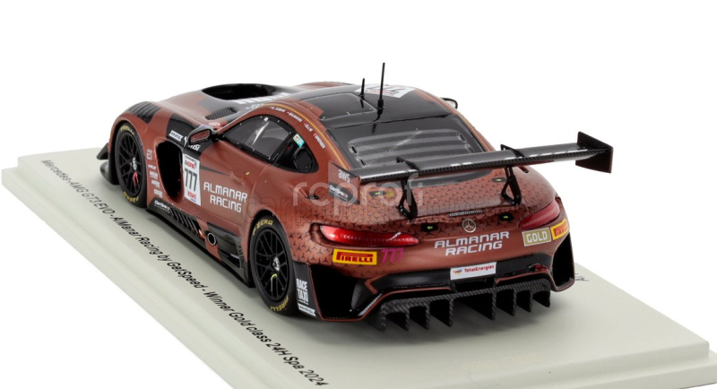 Spark-model Mercedes benz Amg Gt3 Evo 6.2l V8 Team Almanar Getspeed Racing N 777 Winner Gold Class 24h Spa 2024 Al Faisal Al Zubair - Dominik Baumann - Philip Ellis - Mikael Grenier 1:43 Hnědá Černá