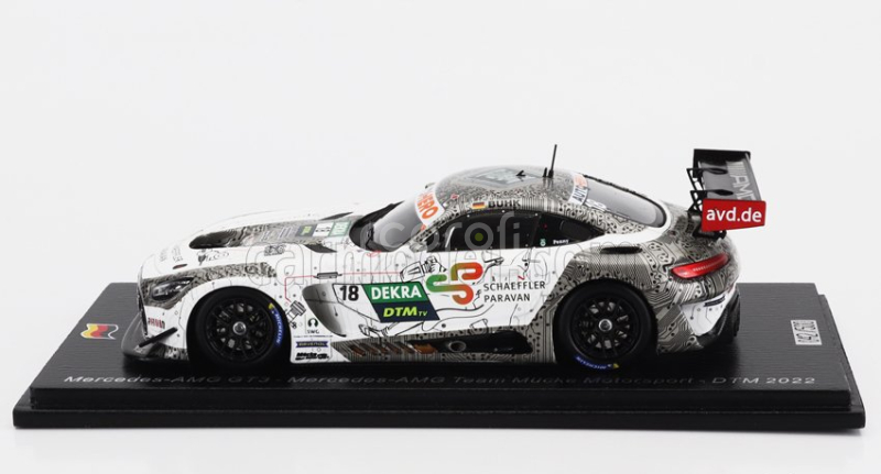 Spark-model Mercedes benz Amg Gt3 Evo Team Mucke Motorsport N 18 Dtm Season 2022 Maximilian Buhk 1:43 Bílá Šedá