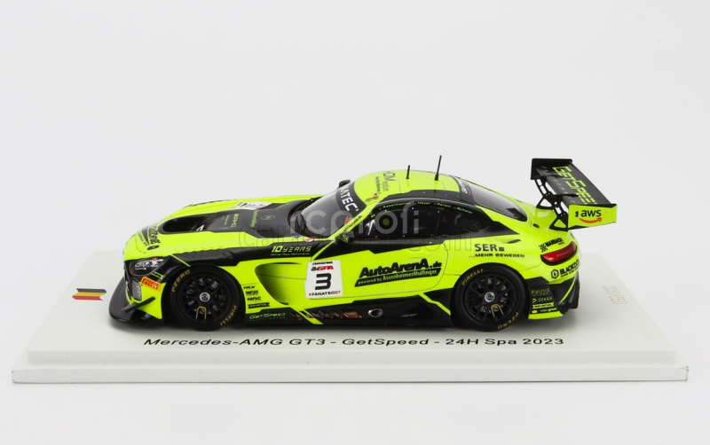 Spark-model Mercedes benz Amg Gt3 Team Getspeed N 3 24h Spa 2023 F.scholze - K.heyer - P.assenheimer - A.peroni 1:43 Žlutá Černá