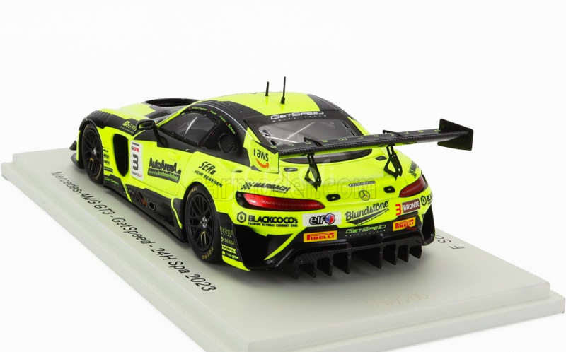 Spark-model Mercedes benz Amg Gt3 Team Getspeed N 3 24h Spa 2023 F.scholze - K.heyer - P.assenheimer - A.peroni 1:43 Žlutá Černá