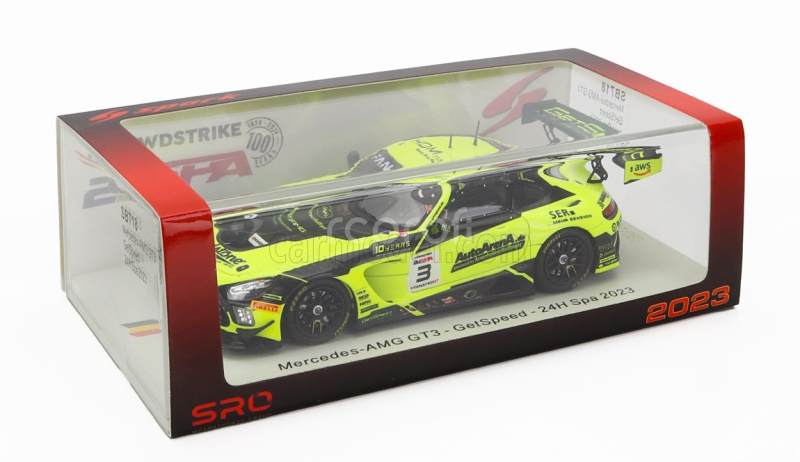Spark-model Mercedes benz Amg Gt3 Team Getspeed N 3 24h Spa 2023 F.scholze - K.heyer - P.assenheimer - A.peroni 1:43 Žlutá Černá