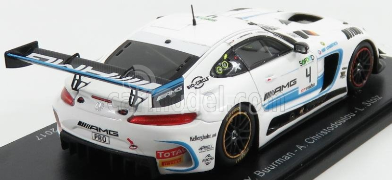 Spark-model Mercedes benz Gt-s Amg Gt3 Team Black Falcon N 4 8th 24h Spa 2017 L.stolz - A.christodoulou - Y.buurman 1:43 Bílá