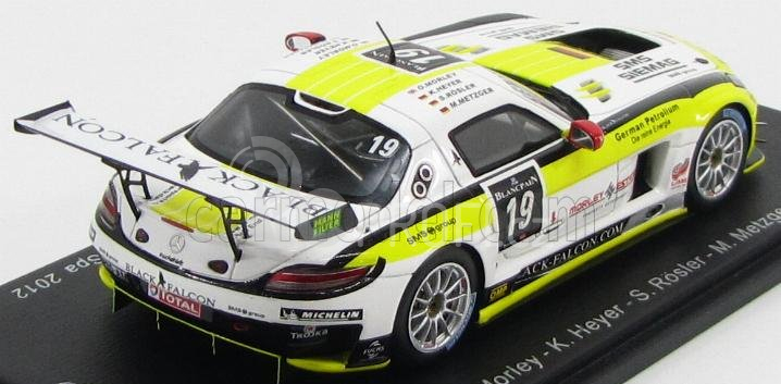 Spark-model Mercedes benz Sls Amg Gt3 N 19 19th 24h Spa 2012 O.morley - K.heyer - S.rosler - M.metzger 1:43 Bílá Žlutá