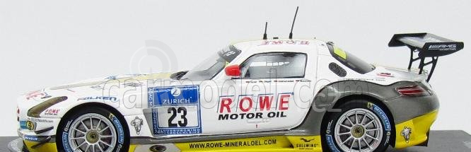 Spark-model Mercedes benz Sls Amg Gt3 Team Rowe Racing N 23 24h Nurbugring 2015 K.graf - C.hohenadel - N.bastian - T.jager 1:43 Bílá Žlutá