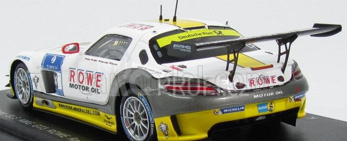 Spark-model Mercedes benz Sls Amg Gt3 Team Rowe Racing N 23 24h Nurbugring 2015 K.graf - C.hohenadel - N.bastian - T.jager 1:43 Bílá Žlutá