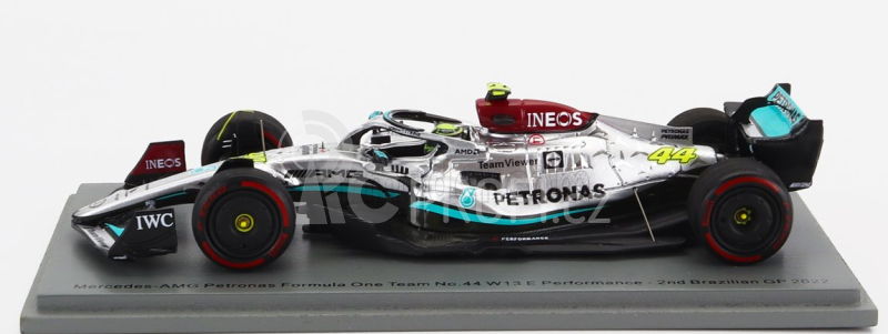 Spark-model Mercedes gp F1 W13e Team Mercedes-amg Petronas F1 N 44 2nd Brazilian Gp 2022 Lewis Hamilton 1:43 Stříbrná Zelená