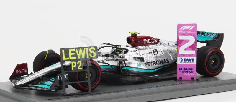 Spark-model Mercedes gp F1 W13e Team Mercedes-amg Petronas F1 N 44 2nd Brazilian Gp 2022 Lewis Hamilton 1:43 Stříbrná Zelená