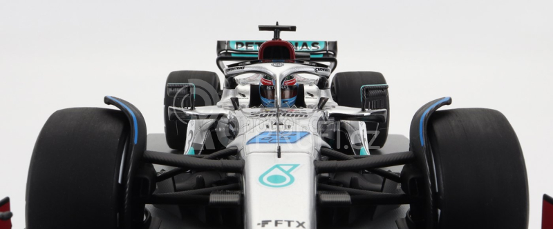 Spark-model Mercedes gp F1 W13e Team Mercedes-amg Petronas F1 N 63 4th Belgium Gp 2022 George Russel - Con Vetrina - With Showcase 1:18 Stříbrná Zelená