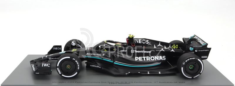 Spark-model Mercedes gp F1 W14 Team Mercedes-amg Petronas Formula One N 44 2nd Australian Gp 2023 Lewis Hamilton 1:18 Matt Black
