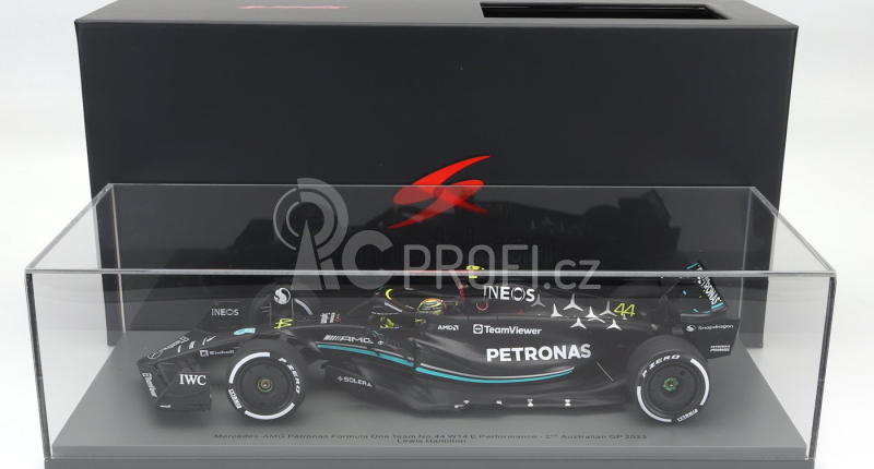 Spark-model Mercedes gp F1 W14 Team Mercedes-amg Petronas Formula One N 44 2nd Australian Gp 2023 Lewis Hamilton 1:18 Matt Black