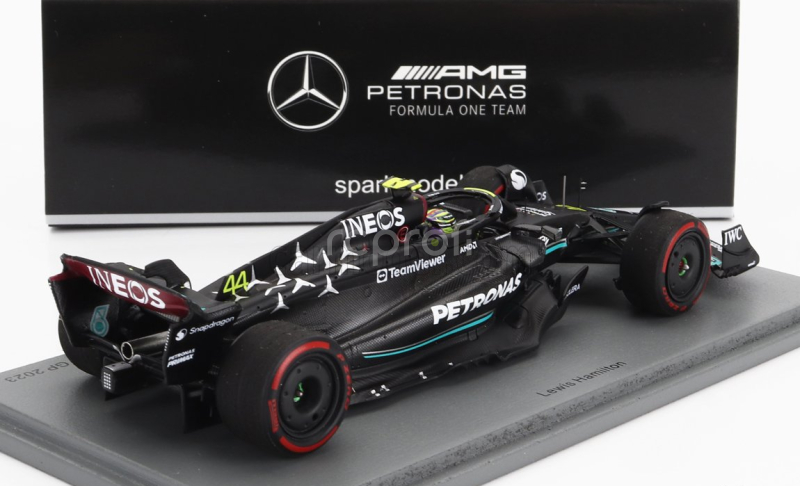 Spark-model Mercedes gp F1 W14 Team Mercedes-amg Petronas Formula One N 44 2nd Spain Gp 2023 Lewis Hamilton 1:43 Matt Black