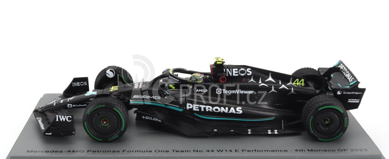 Spark-model Mercedes gp F1 W14 Team Mercedes-amg Petronas Formula One N 44 4th Monaco Gp 2023 Lewis Hamilton 1:43 Matt Black