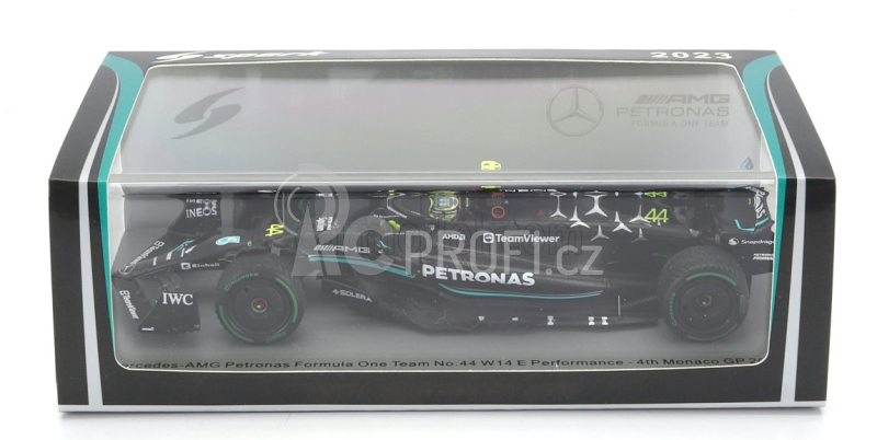 Spark-model Mercedes gp F1 W14 Team Mercedes-amg Petronas Formula One N 44 4th Monaco Gp 2023 Lewis Hamilton 1:43 Matt Black