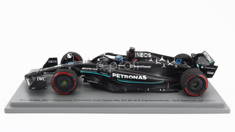 Spark-model Mercedes gp F1 W14 Team Mercedes-amg Petronas Formula One N 63 3rd Spain Gp 2023 George Russell 1:43 Matt Black