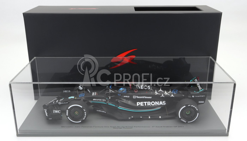 Spark-model Mercedes gp F1 W14 Team Mercedes-amg Petronas Formula One N 63 Season 2023 George Russel 1:18 Matt Black