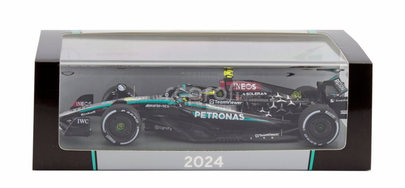 Spark-model Mercedes gp F1  W15 Eq Performance Team Amg Petronas Motorsport N 44 2nd Las Vegas Usa Gp 2024 Lewis Hamilton 1:43 Černá Stříbrná Zelená