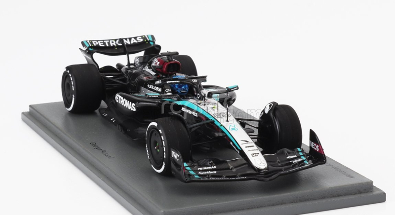 Spark-model Mercedes gp F1  W15 Eq Performance Team Amg Petronas Motorsport N 63 Bahrain Gp 2024 George Russell 1:43 Černá Stříbrná Zelená