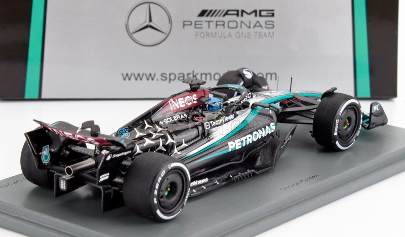 Spark-model Mercedes gp F1  W15 Eq Performance Team Amg Petronas Motorsport N 63 Winner Las Vegas Usa Gp 2024 George Russell 1:43 Černá Stříbrná Zelená