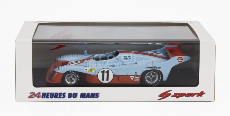 Spark-model Mirage Gr8 3.0l V8 Team Gulf Research Racing N 11 Winner 24h Le Mans 1975 Jacky Ickx - Derek Bell 1:43 Světle Modrá Oranžová
