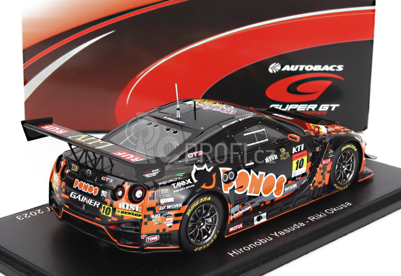 Spark-model Nissan Gt-r Nismo Team Ponos Gainer N 10 Gt300 Class Super Gt 2023 H.yasuda - R.okusa 1:43 Černá Oranžová