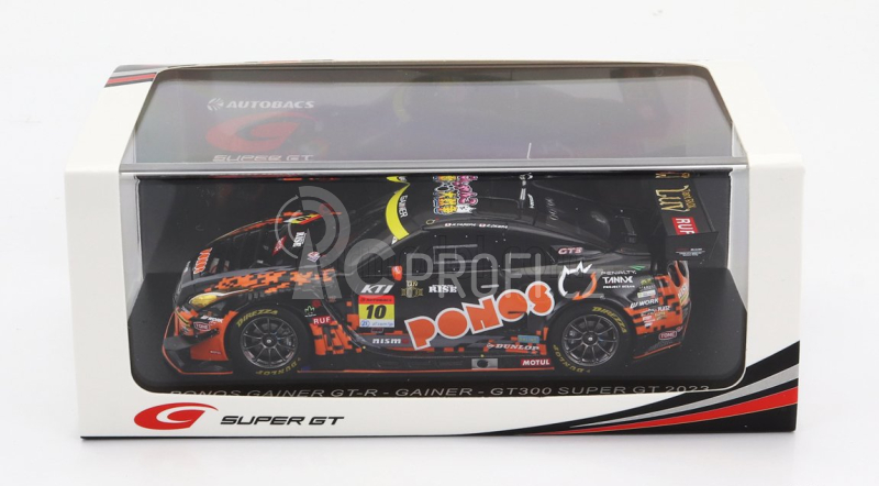 Spark-model Nissan Gt-r Nismo Team Ponos Gainer N 10 Gt300 Class Super Gt 2023 H.yasuda - R.okusa 1:43 Černá Oranžová