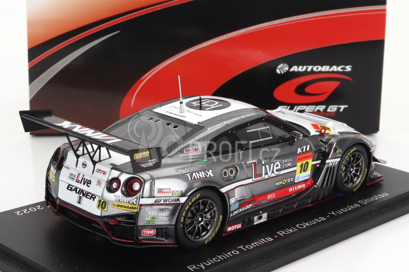 Spark-model Nissan Gt-r Team Gainer Tanax N 10 Gt300 Super Gt 2022 R.tomita - R.okusa 1:43 Bílá Šedá
