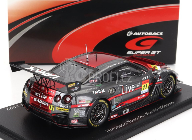 Spark-model Nissan Gt-r Team Gainer Tanax N 11 Gt300 Super Gt 2022 H.yasuda - K.ishikawa 1:43 Červená Šedá