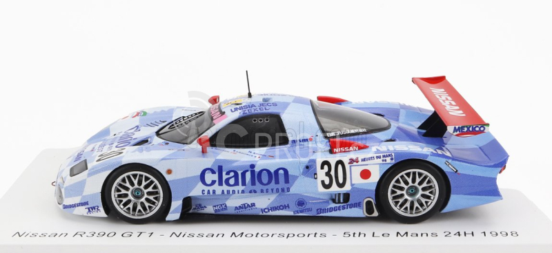 Spark-model Nissan R390 Gt1 3.5l Turbo Team Nissan Motorsport N 30 24h Le Mans 1998 M.krumm - J.nielsen - F.lagorce 1:43 Světle Modrá Bílá