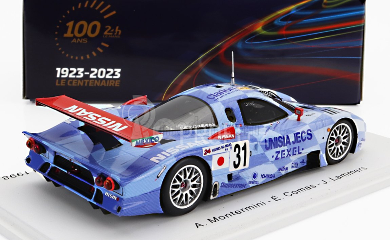 Spark-model Nissan R390 Gt1 3.5l Turbo Team Nissan Motorsport N 31 24h Le Mans 1998 A.montermini - E.comas - J.lammers 1:43 Světle Modrá Bílá