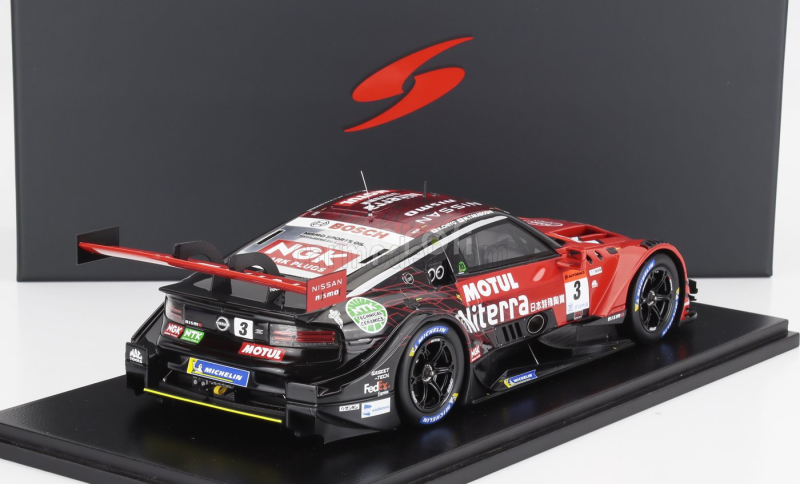 Spark-model Nissan Type Z Team Niterra Motul Nddp Racing N 3 Gt500 Class Super Gt 2023 Katsumasa Chiyo - Mitsunori Takaboshi 1:18 Červená Černá