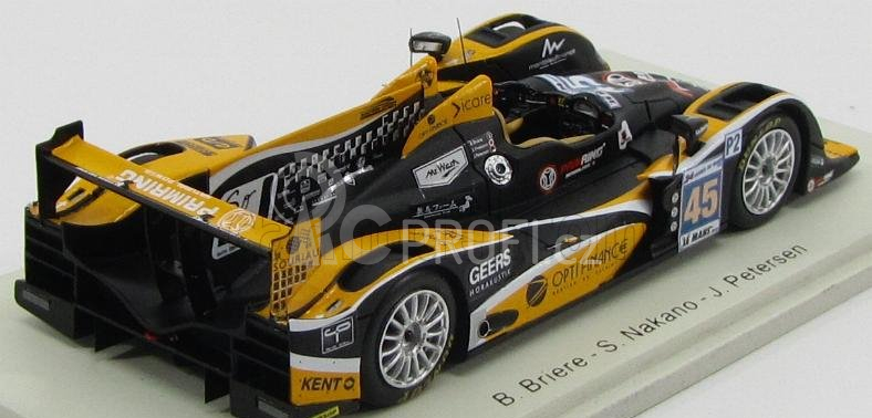 Spark-model Oreca 03 Team Boutsen Ginion Racing N 45 24th 24h Le Mans 2012 B.briere - S.nakano - J.petersen 1:43 Žlutá Černá