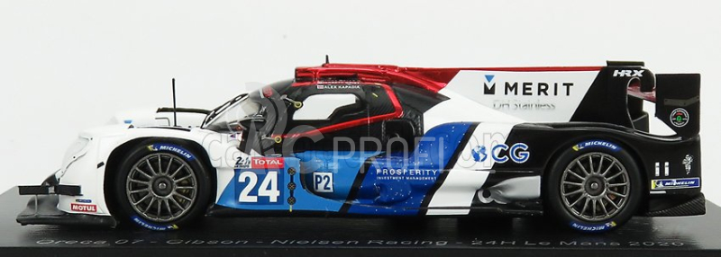 Spark-model Oreca 07 Gibson 4.2l V8 Team Nielsen Racing N 24 24h Le Mans 2020 G.grist - A.kapadia - A.wells 1:43 Modrá Červená Bílá