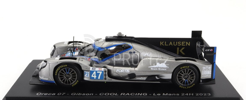 Spark-model Oreca 07 Gibson Gk428 4.2l V8 Team Cool Racing N 47 24h Le Mans 2023 R.de Gerus - V.lomko - S.pagenaud 1:43 Šedá Bílá Černá