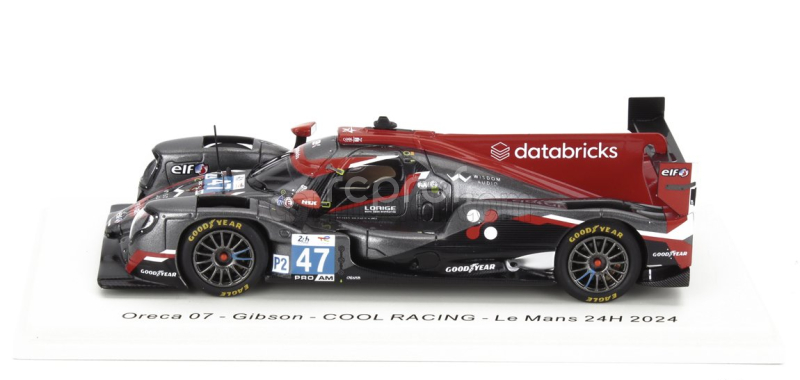 Spark-model Oreca 07 Gibson Gk428 4.2l V8 Team Cool Racing N 47 24h Le Mans 2024 Frederik Vesti - Matt Bell - Naveen Rao 1:43 Černá Červená