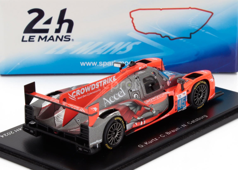Spark-model Oreca 07 Gibson Gk428 4.2l V8 Team Crowdstrike Racing By Apr N 45 24h Le Mans 2024 Colin Braun - Nicky Catsburg - George Kurtz 1:43 Matt Red Black