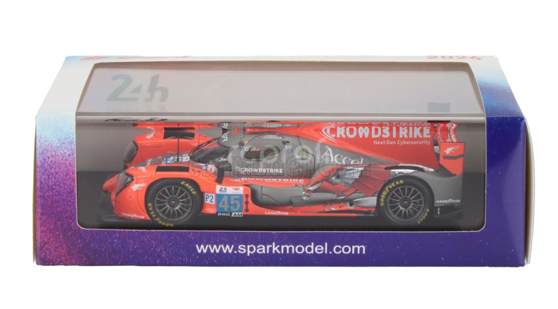 Spark-model Oreca 07 Gibson Gk428 4.2l V8 Team Crowdstrike Racing By Apr N 45 24h Le Mans 2024 Colin Braun - Nicky Catsburg - George Kurtz 1:43 Matt Red Black